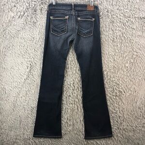 BKE Buckle Jeans Madison Stretch Womens 27 Bootcut Whiskered Denim Dark Wash